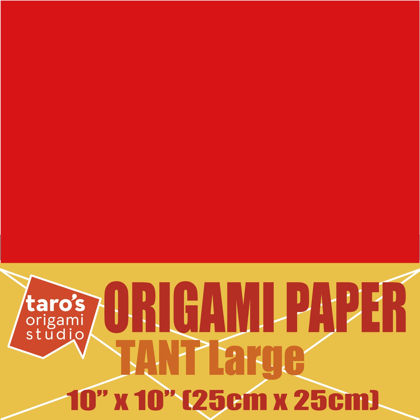 TANT Large 10 Inch (25 cm) Double Sided Single Color (Red) 20 Sheets