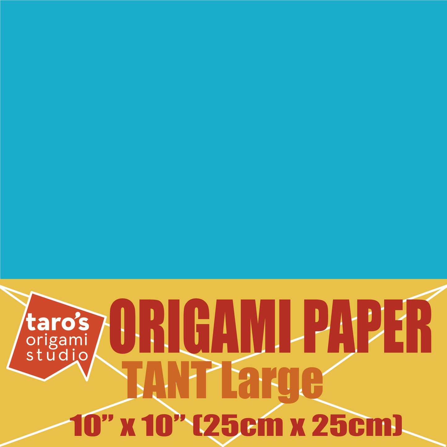 TANT Large 10 Inch (25 cm) Double Sided Single Color (Turquoise) 20 Sheets