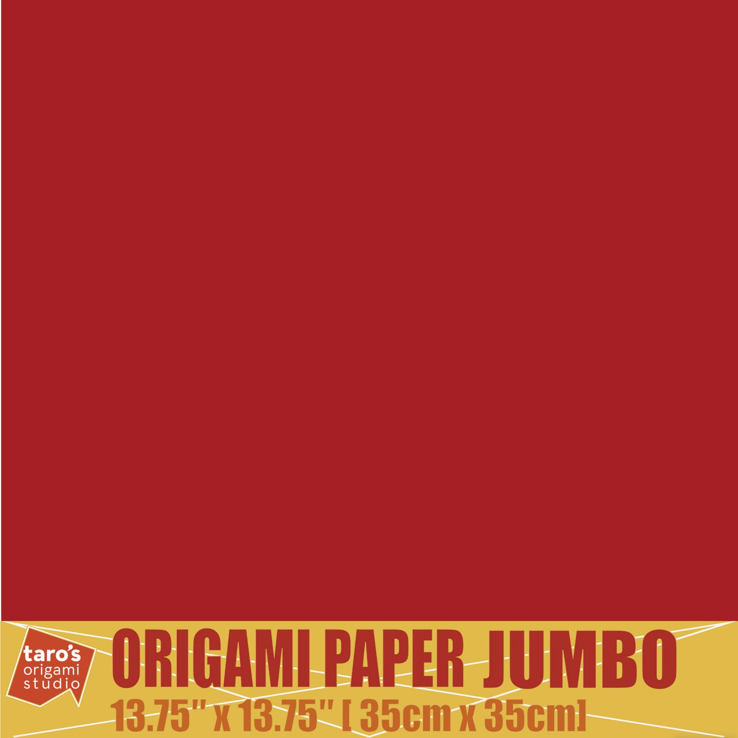 [Taro's Origami Studio] TANT Jumbo 13.75 Inch (35 cm) Double Sided Single Color (Reddish Brown) 20 Sheets (All Same Color) for Beginner to Expert (Made in Japan)