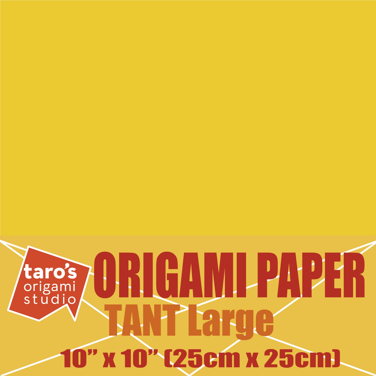 TANT Large 10 Inch (25 cm) Double Sided Single Color (Yellow) 20 Sheets
