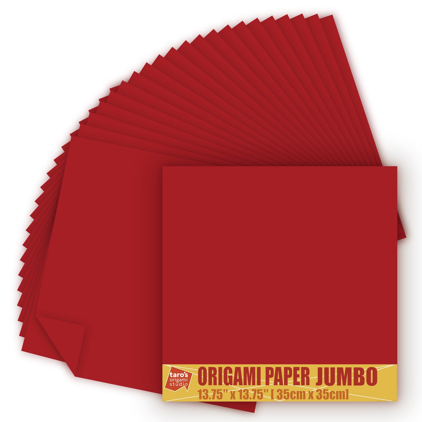 [Taro's Origami Studio] TANT Jumbo 13.75 Inch (35 cm) Double Sided Single Color (Reddish Brown) 20 Sheets (All Same Color) for Beginner to Expert (Made in Japan)