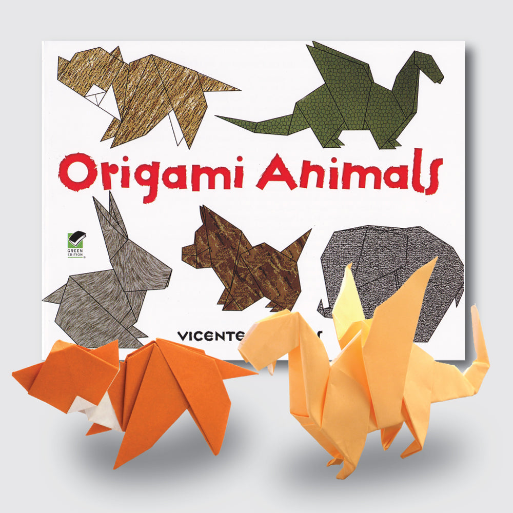 Origami Animals Book + Large Origami Paper Combo