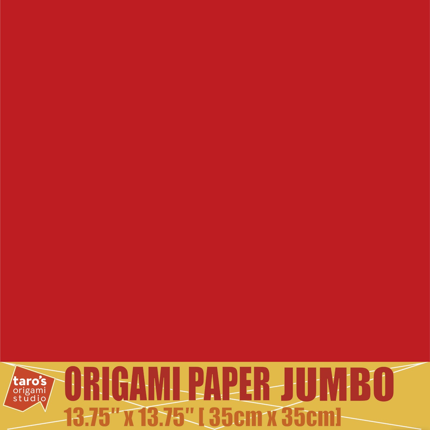 [Taro's Origami Studio] TANT Jumbo 13.75 Inch (35 cm) Double Sided Single Color (Ruby Red) 20 Sheets (All Same Color) for Beginner to Expert (Made in Japan)