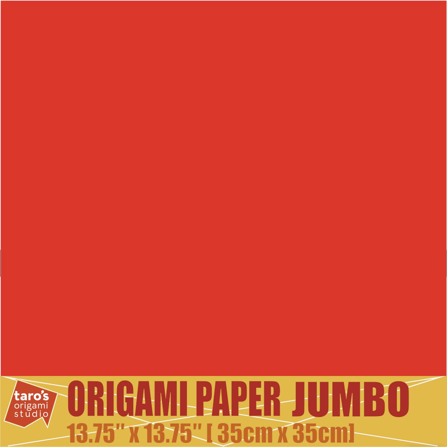 [Taro's Origami Studio] TANT Jumbo 13.75 Inch (35 cm) Double Sided Single Color (Red) 20 Sheets (All Same Color) for Beginner to Expert (Made in Japan)