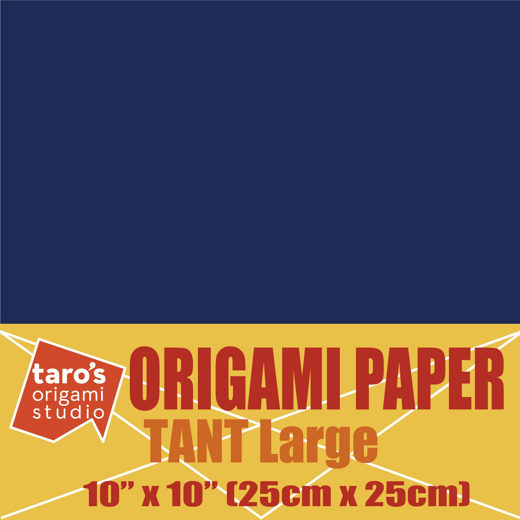 [Taro's Origami Studio] TANT Large 10 Inch (25 cm) Double Sided Single  Color (Navy) 20 Sheets (All Same Color) for Origami Artist from Beginner to