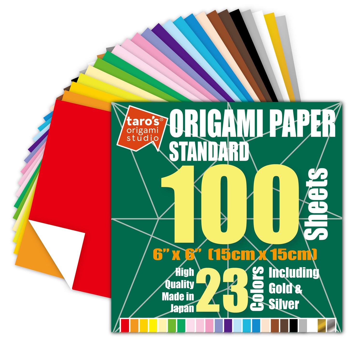 6 inch, 100 Sheets, Single Side 23 Colors Including Gold and Silver