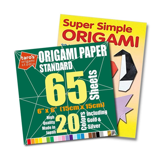 Super Simple Origami Book + Standard 6 inch 65 Sheet Combo